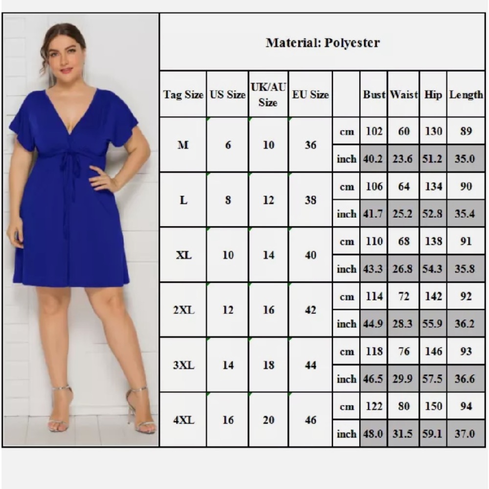 ✨Blue Polyester Dress - Picture 5 of 5